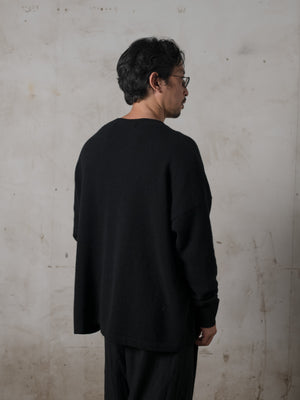 Boxy LS Cashmere Top Black