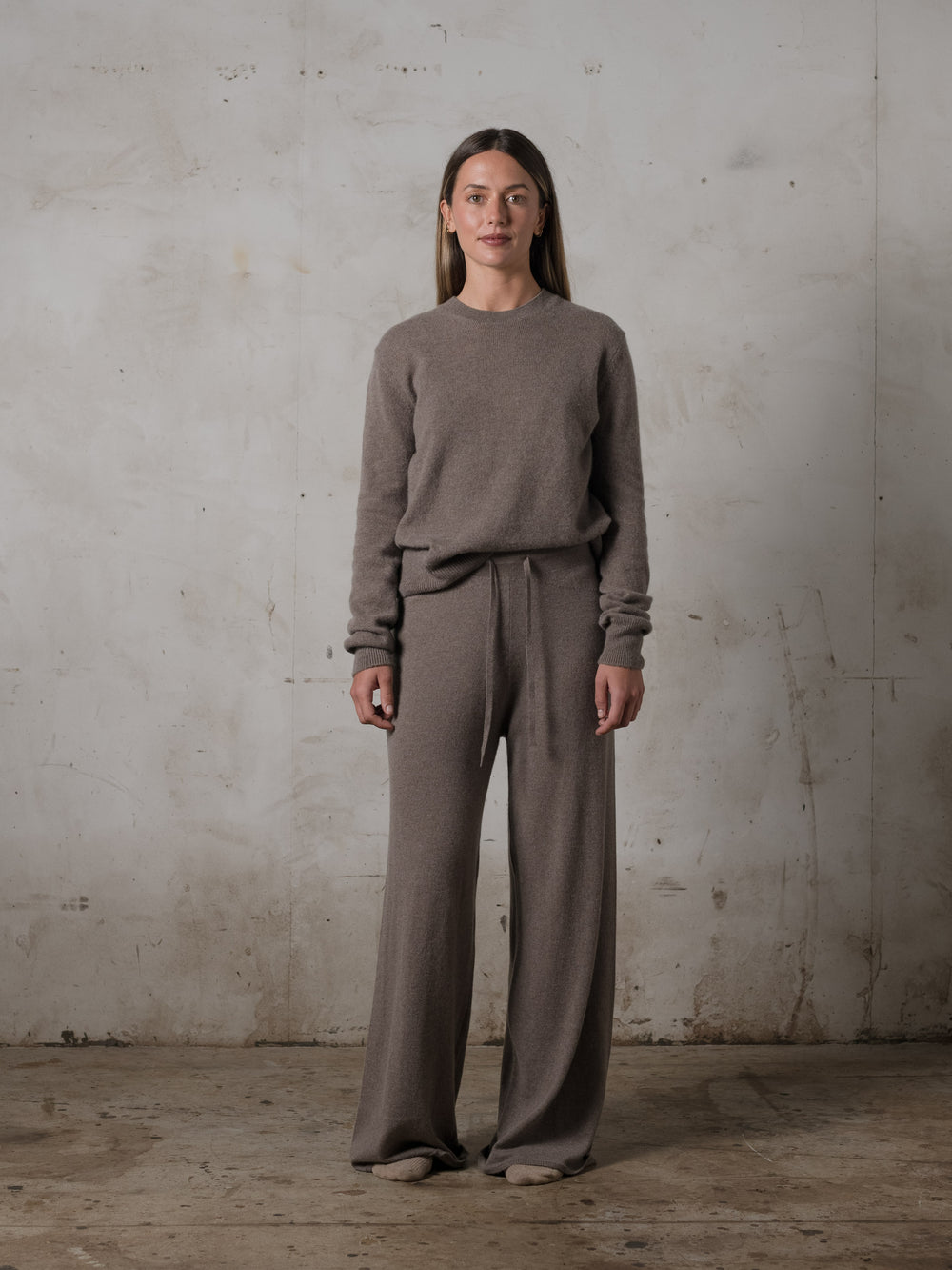 Cropped Fitted Sweater Cashmere Caribou