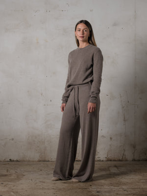 Cropped Fitted Sweater Cashmere Caribou