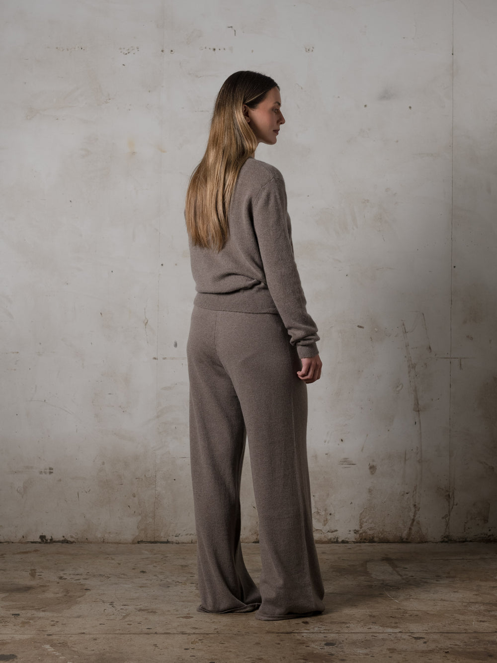 Cropped Fitted Sweater Cashmere Caribou