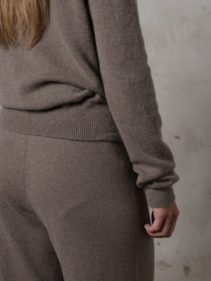 Cropped Fitted Sweater Cashmere Caribou