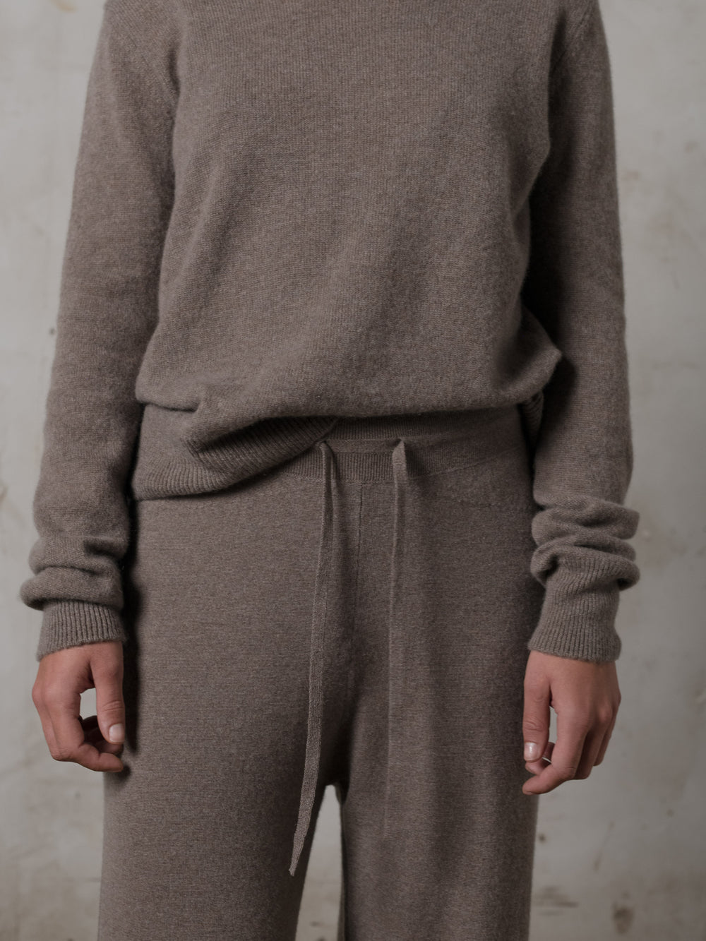 Cropped Fitted Sweater Cashmere Caribou