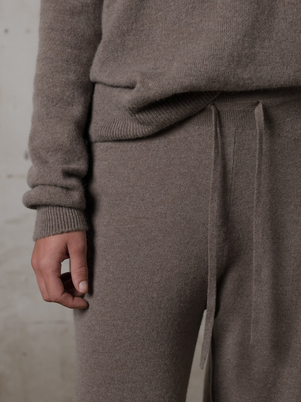 Cropped Fitted Sweater Cashmere Caribou