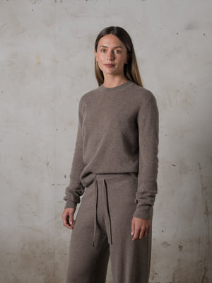 Cropped Fitted Sweater Cashmere Caribou