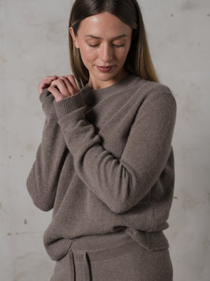 Cropped Fitted Sweater Cashmere Caribou