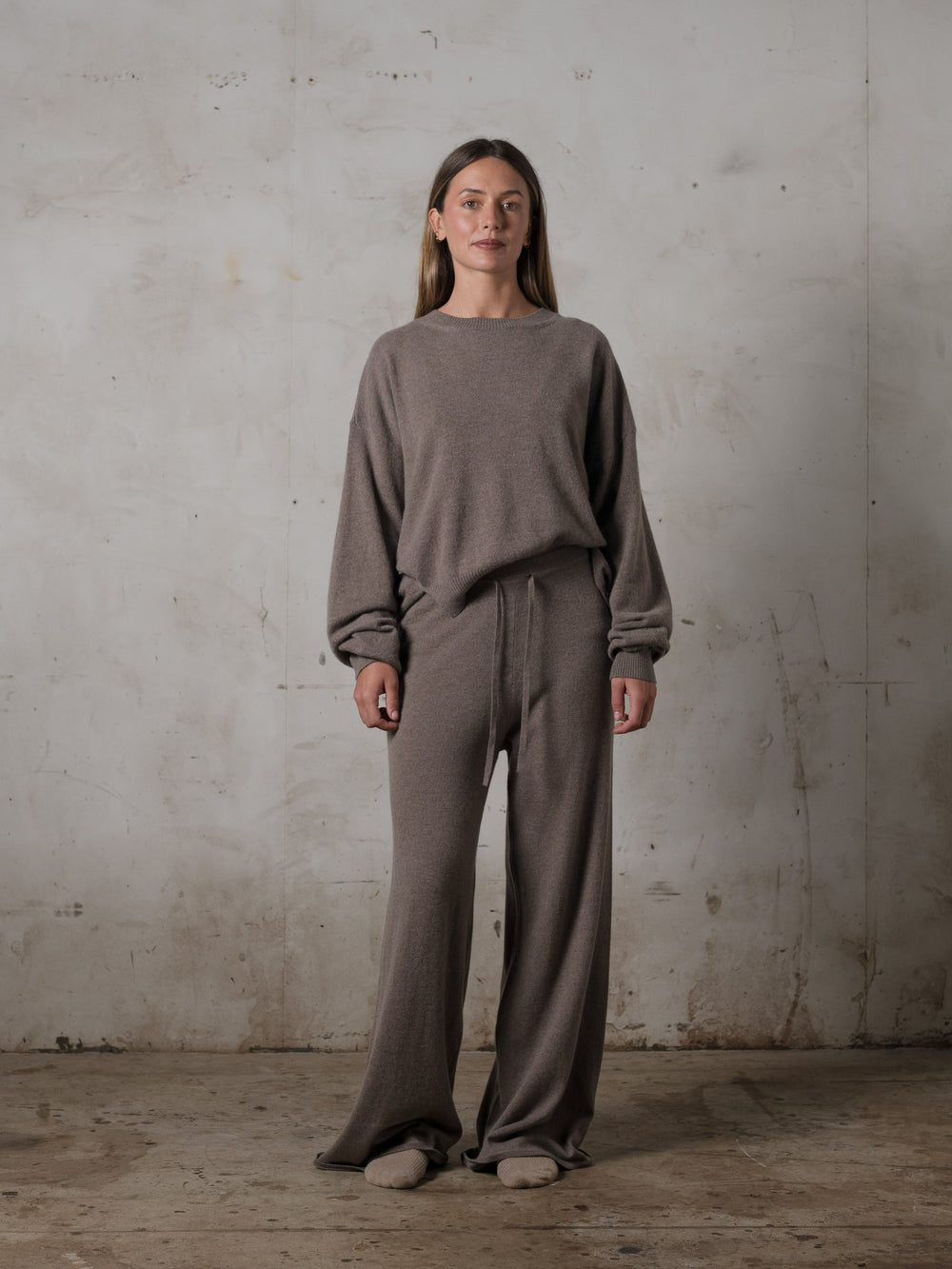 Cropped Sweater Cashmere Caribou