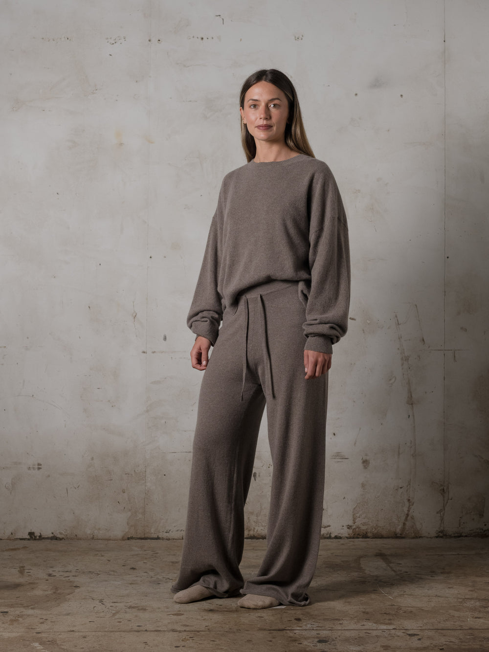 Cropped Sweater Cashmere Caribou