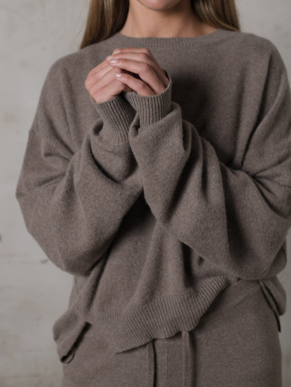 Cropped Sweater Cashmere Caribou