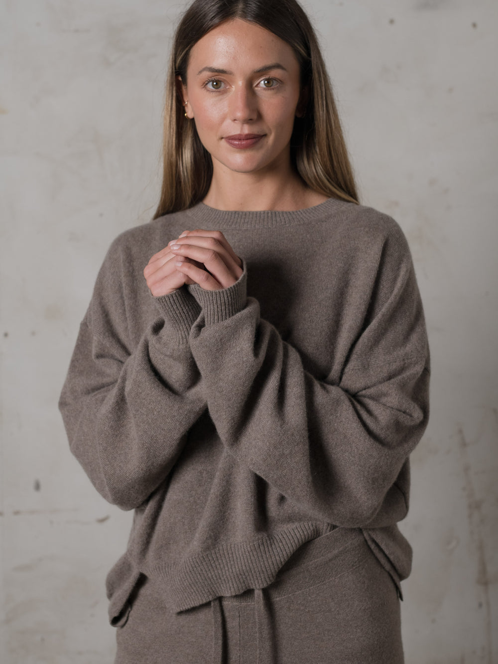 Cropped Sweater Cashmere Caribou
