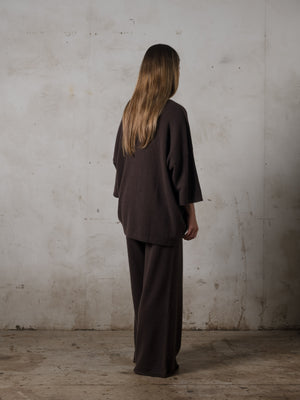 Unisex Boxy SS Cashmere Top Mocha