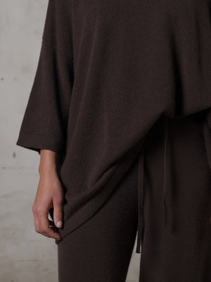 Unisex Boxy SS Cashmere Top Mocha