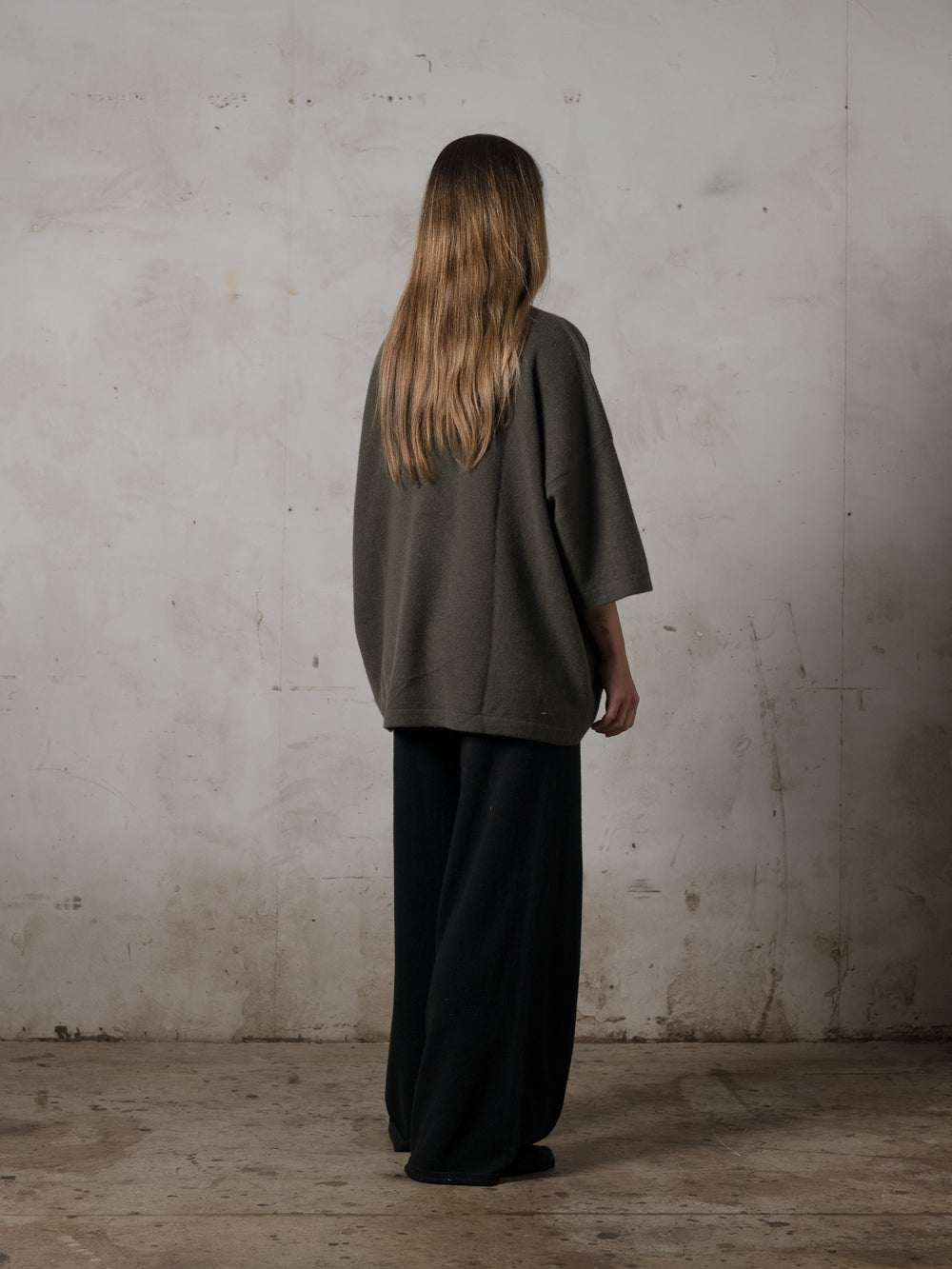 Boxy SS Cashmere Top Umber