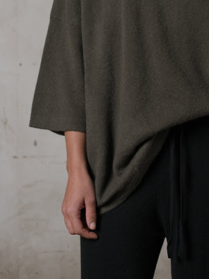 Boxy SS Cashmere Top Umber