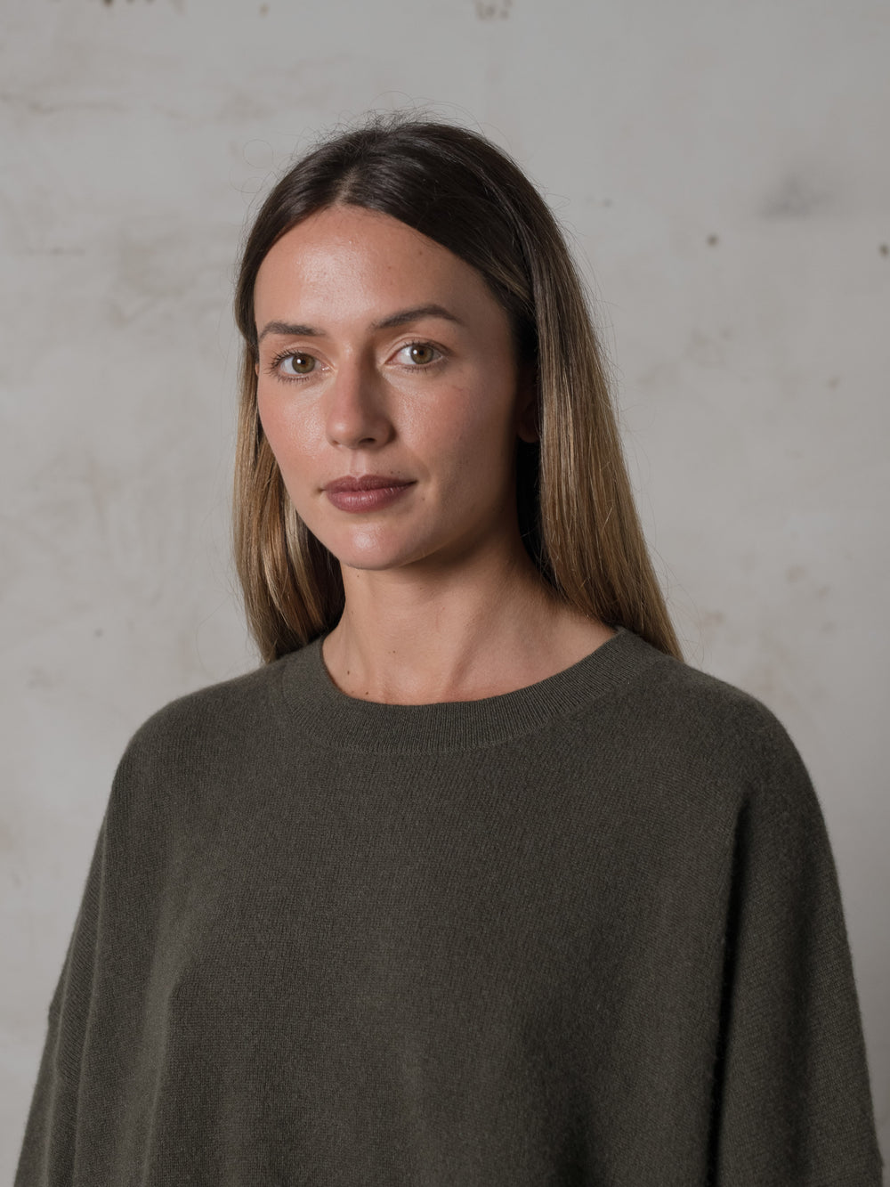 Boxy SS Cashmere Top Umber