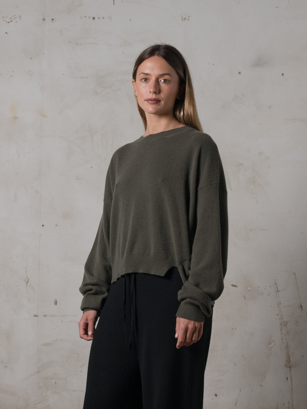 Cropped Sweater Cashmere Umber