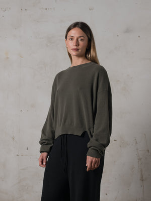 Cropped Sweater Cashmere Umber