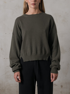 Cropped Sweater Cashmere Umber
