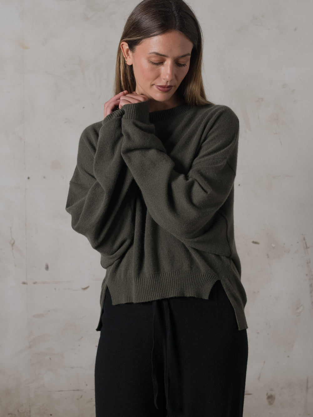 Cropped Sweater Cashmere Umber