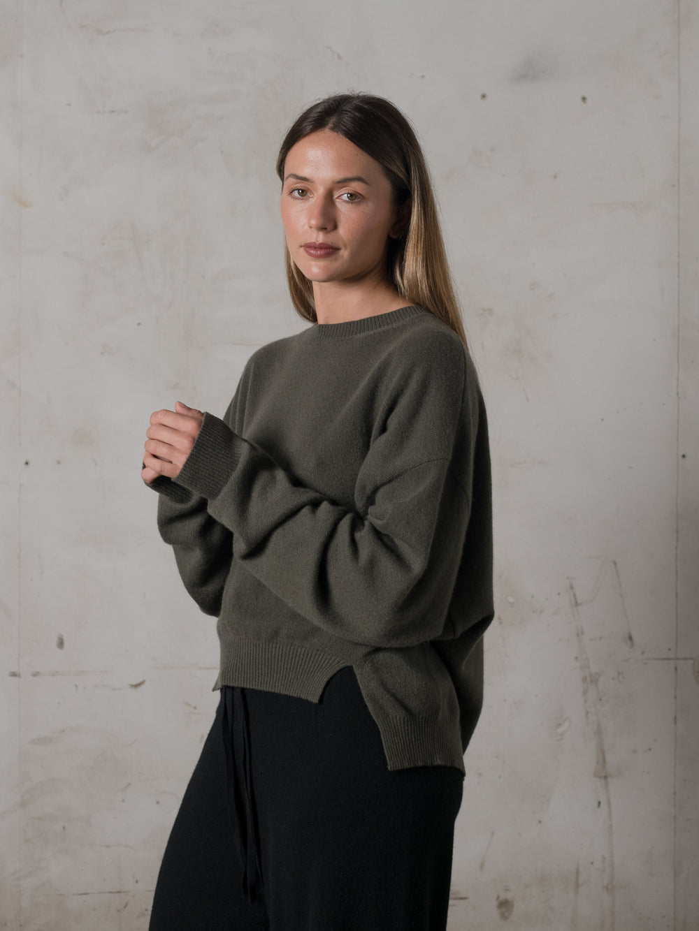 Cropped Sweater Cashmere Umber