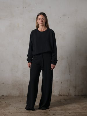 Cropped Sweater Cashmere Black