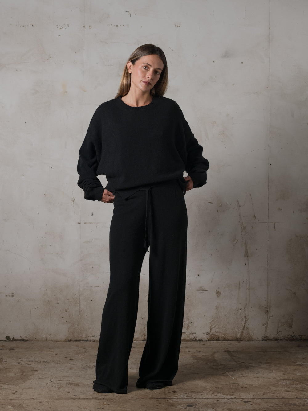 Cropped Sweater Cashmere Black