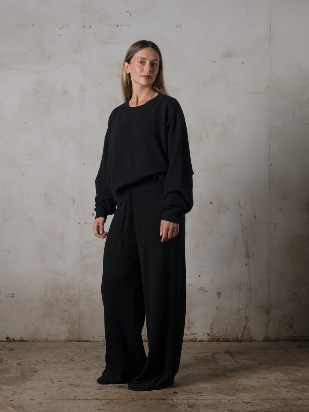 Cropped Sweater Cashmere Black