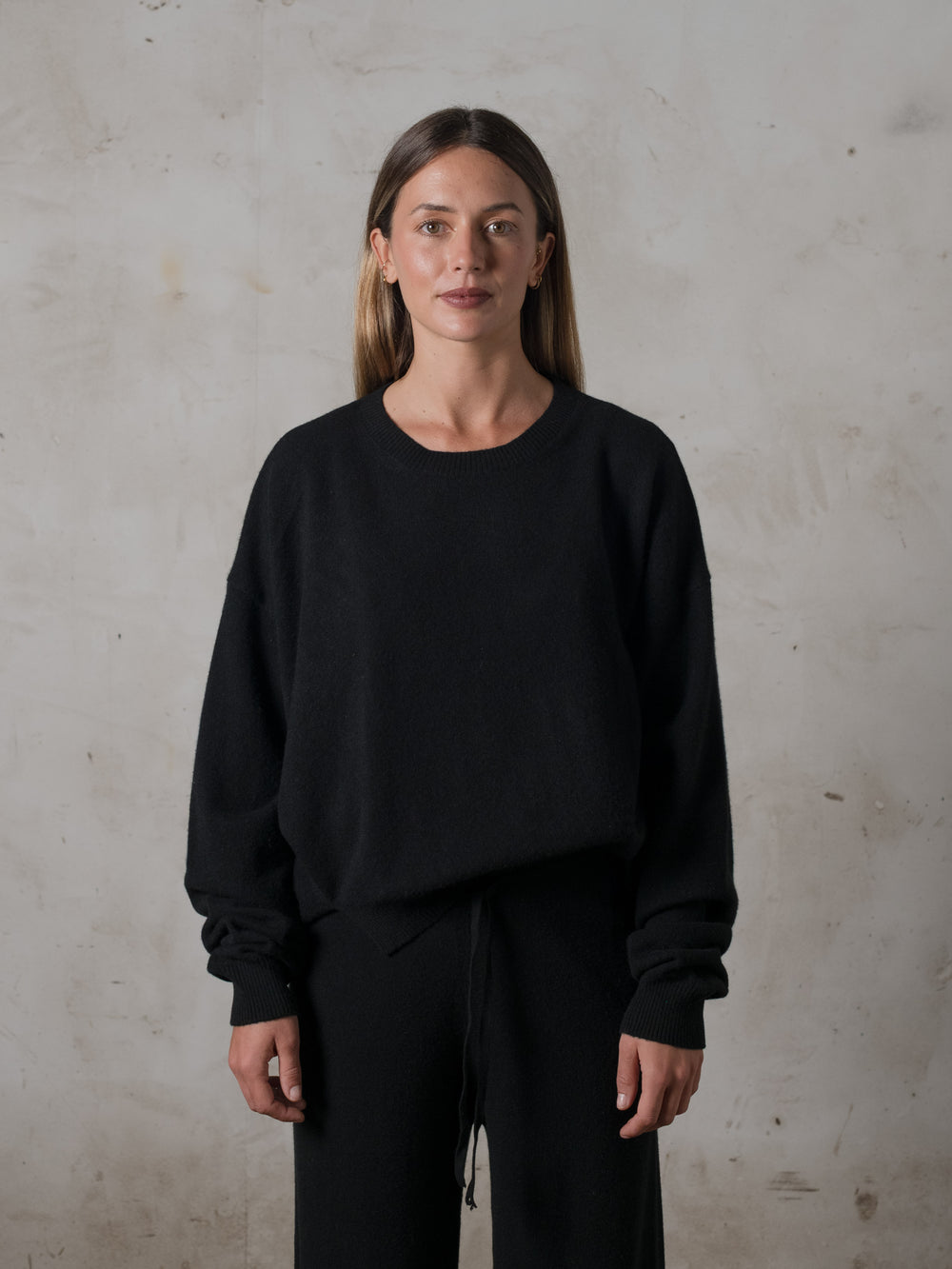 Cropped Sweater Cashmere Black
