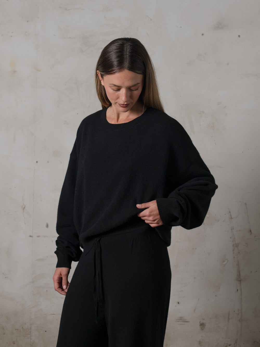 Cropped Sweater Cashmere Black