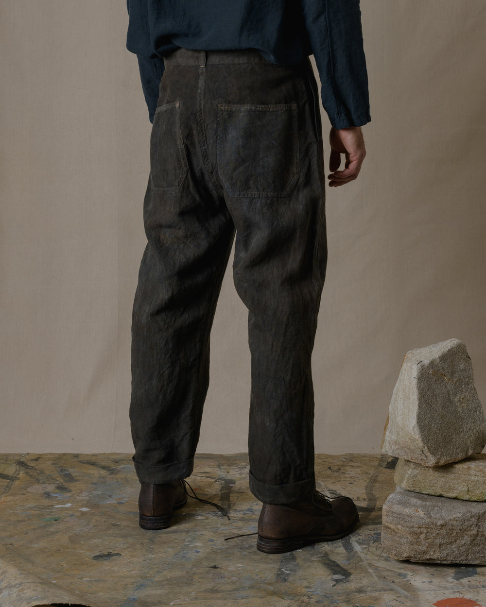 Work Pant 2 Linen Chambray in Ash Glaze