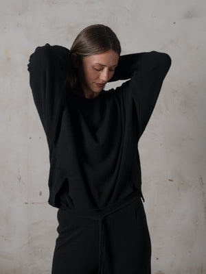 Cropped Sweater Cashmere Black