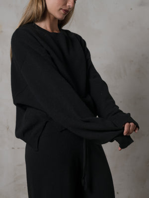 Cropped Sweater Cashmere Black