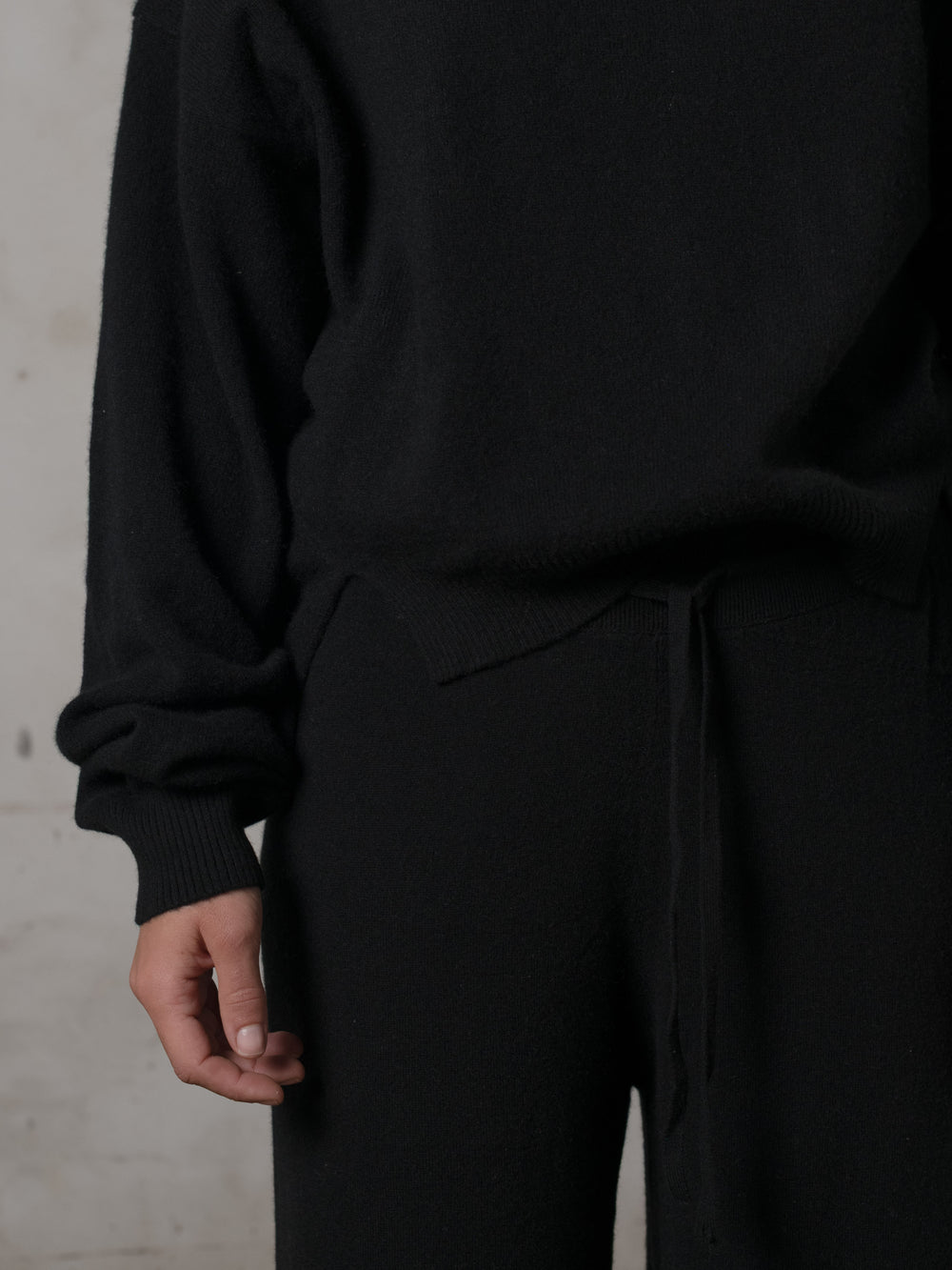 Cropped Sweater Cashmere Black