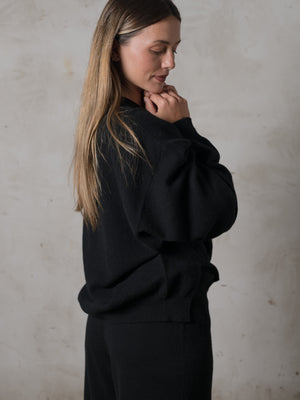 Cropped Sweater Cashmere Black