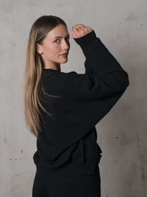 Cropped Sweater Cashmere Black