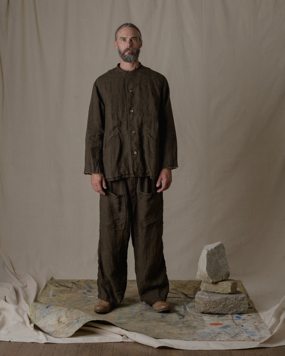 Dream Sleeve Shirt Jacket Linen in Brown