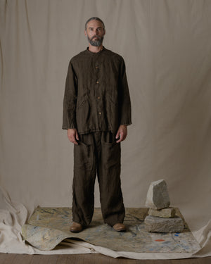 Dream Sleeve Shirt Jacket Linen in Brown
