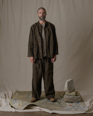 Over Pants Linen in Brown