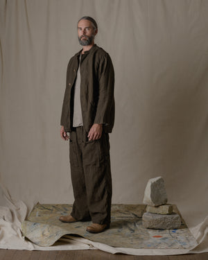 Dream Sleeve Shirt Jacket Linen in Brown