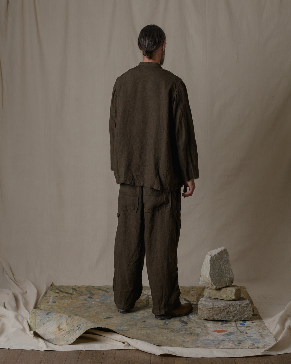 Dream Sleeve Shirt Jacket Linen in Brown