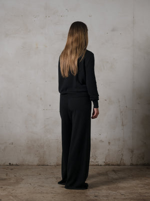 Cropped Fitted Sweater Cashmere Black