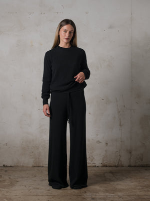 Cropped Fitted Sweater Cashmere Black