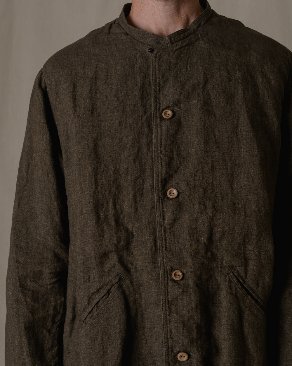 Dream Sleeve Shirt Jacket Linen in Brown