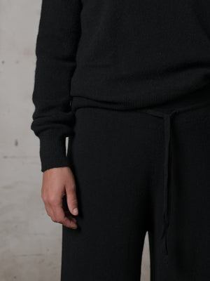 Cropped Fitted Sweater Cashmere Black