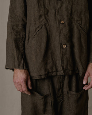 Dream Sleeve Shirt Jacket Linen in Brown