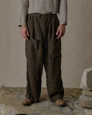 Over Pants Linen in Brown