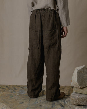 Over Pants Linen in Brown