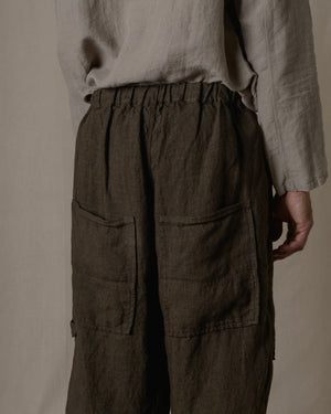 Over Pants Linen in Brown