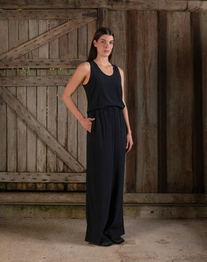 Tank Top Stretch Silk Black