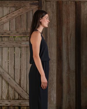 Tank Top Stretch Silk Black