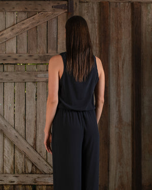 Tank Top Stretch Silk Black